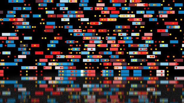 Abstract technology with many rectangles background surface with reflection 3d render background computer generating