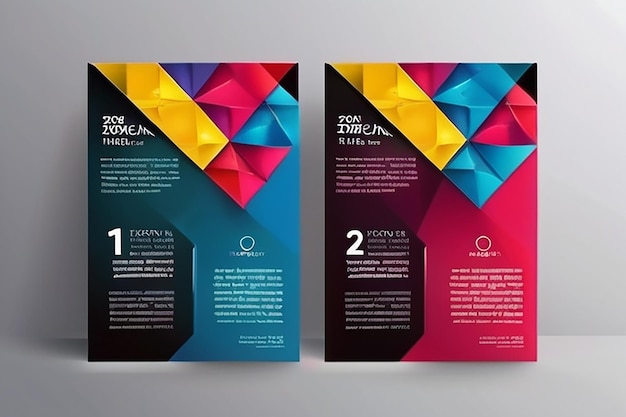 abstract triangle brochure flyer design vector template in a4 size