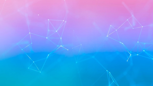 Abstract triangular networks connecting dots Geometric plexus background