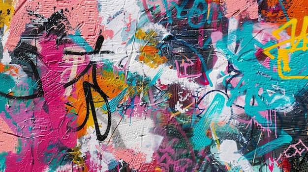 Abstract Wall Scribbles and Street Art Background