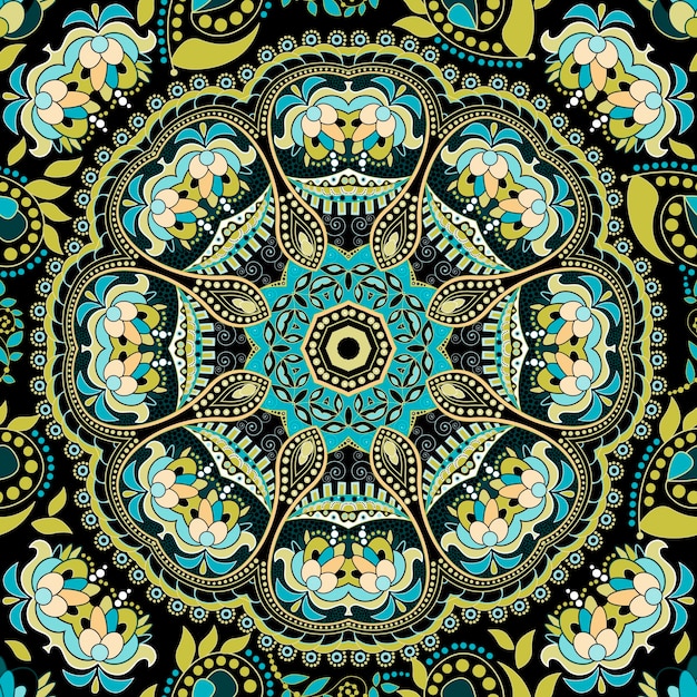 Abstract wallpaper Colorful indian ornament