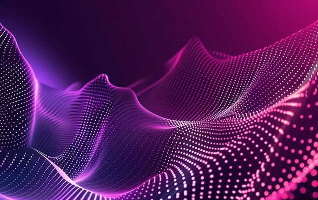 Abstract Waving Particle Technology Background Design Abstract wave moving dots flow particles