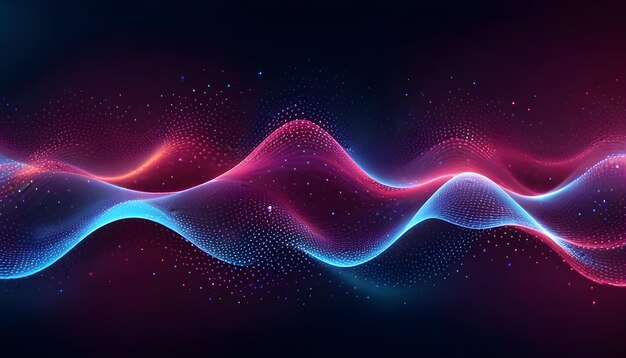 abstract waving particle technology background design abstract wave moving dots flow particles