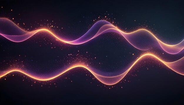 Abstract Waving Particle Technology Background Design Abstract wave moving dots flow particles
