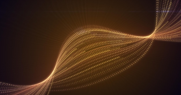 Abstract yellow orange glowing flying waves from lines energy magical background