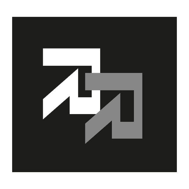 Abstraction Sign on a black background Art design Figure Symbol and letter