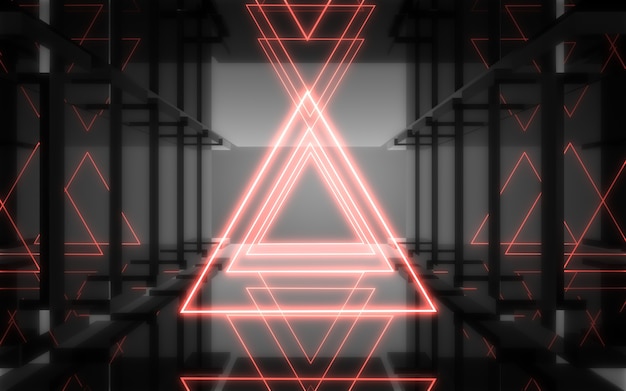 Abstrakt 3D-baggrund med neonfarver. 3D-rendering