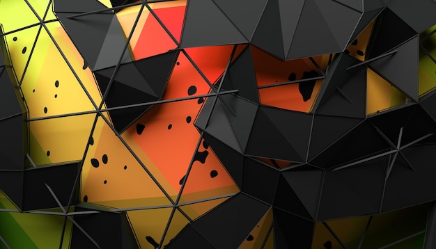 Abstrakt 3D-rendering af geometrisk overflade