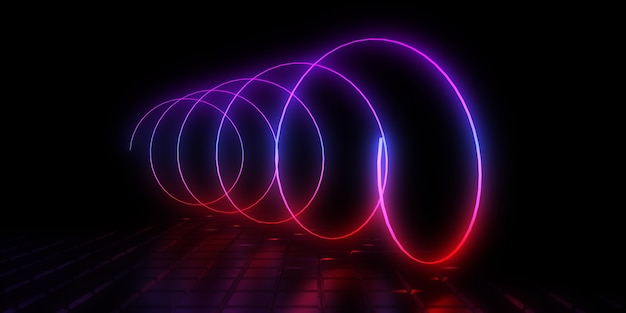 Abstrakt 3D-rendering med neonlys