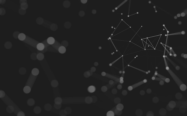Abstrakt baggrund Molekyler teknologi med polygonale former, der forbinder prikker og linjer Forbindelsesstruktur Visualisering af big data