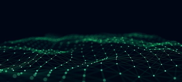 Abstrakt digital baggrund lavet af prikker og linjer Big data 3D rendering