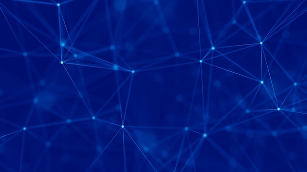 Abstrakt digital bakgrund Big data-visualisering Nätverksanslutningsstruktur Vetenskaplig bakgrund 3D-rendering