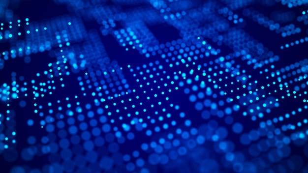 Abstrakt digital bakgrund vetenskap teknik nätverk big data länk 3D-rendera