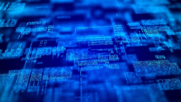 Abstrakt digital bakgrund vetenskap teknik nätverk big data länk 3D-rendera