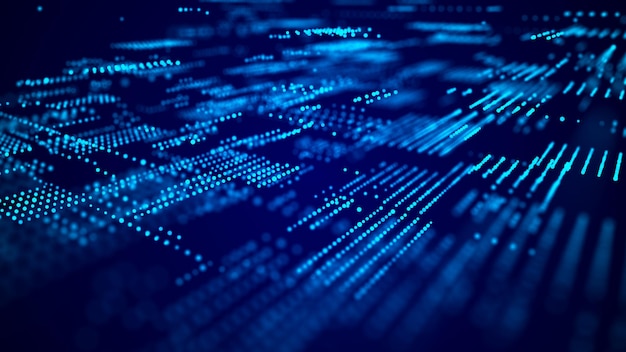 Abstrakt digital bakgrund vetenskap teknik nätverk big data länk 3D-rendera
