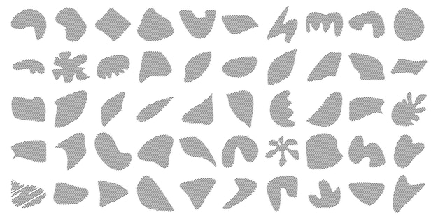 abstrakt flydende form stribe linjer Flydende og flydende form Sort Symbol Sæt 50