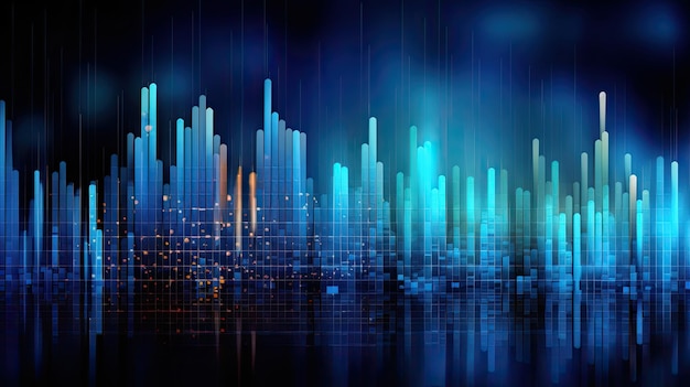 Abstrakt forretningsfinansieringsteknologi baggrunds banner vandret design Generativ AI