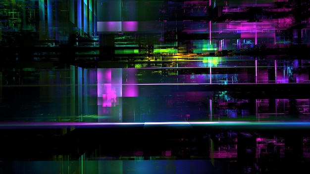 Abstrakt glødende geometrisk baggrund Moderne digitale teknologier et element af design og dekoration Geometrisk fantasi glød neonlinje baggrund teknologi banner 3d gengivelse
