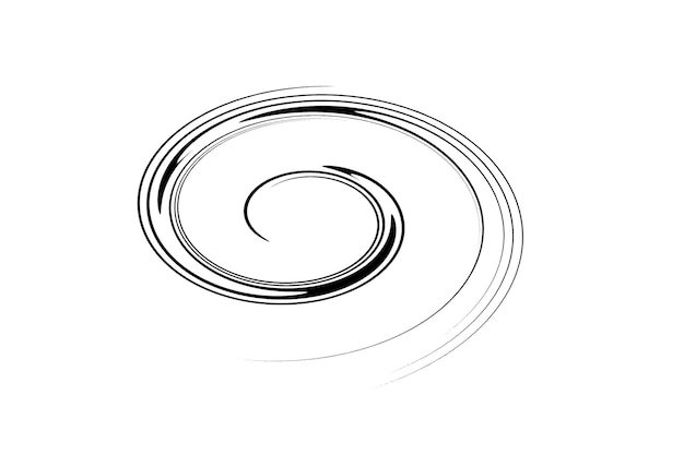 Abstrakt illustration af en sort hvirvel på en hvid baggrund.