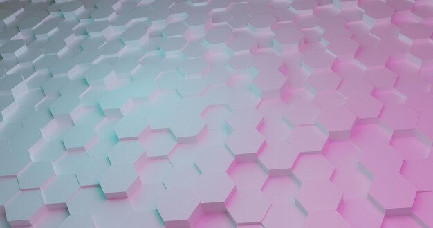 Abstrakt moderne sekskantet blå og pink baggrundsdesign. Geometrisk abstrakt baggrund med sekskanter. Honeycomb, videnskab og teknologi design. Futuristisk abstrakt blanding 3D, kopiplads mockup fladt lag