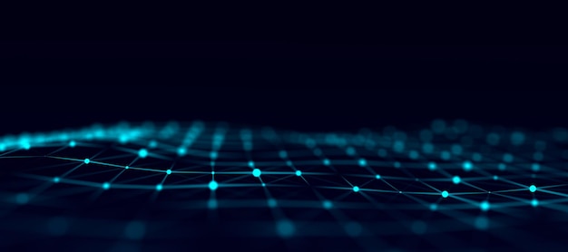 Abstrakt polygonal baggrund med forbindende prikker og linjer Forbindelse teknologi baggrund