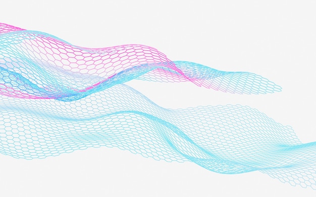 Abstrakt sekskantet gitter baggrund 3D rendering Digital tegning