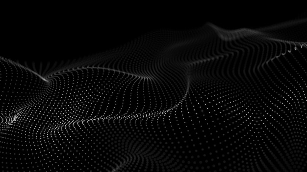 Abstrakt våg med sammanlänkande punkter Nätverksanslutningsstruktur Teknikbakgrund 3D-rendering