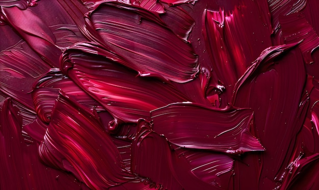 Acrylic paint strokes Abstract background in maroon colors