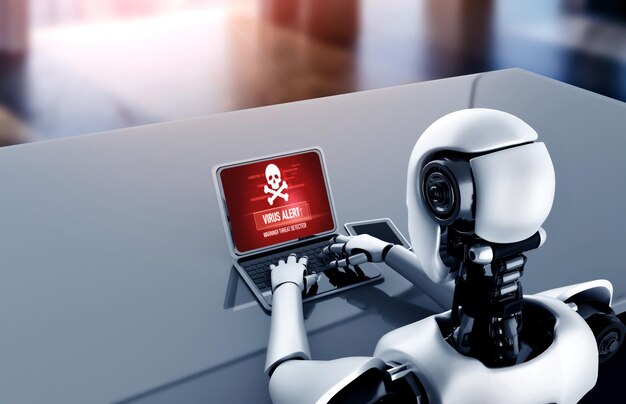 Advarsel om virus på computerskærm afslører moderne cybertrussel