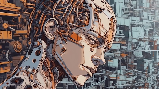 ai algorithms for robot decisionmaking concept fantasy concept illustration painting