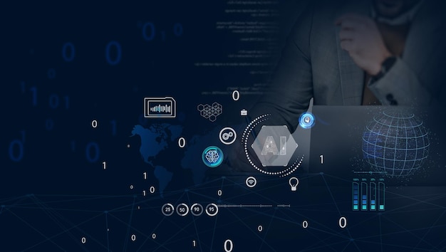 AI Artificial Intelligence Data Science Information technology concept