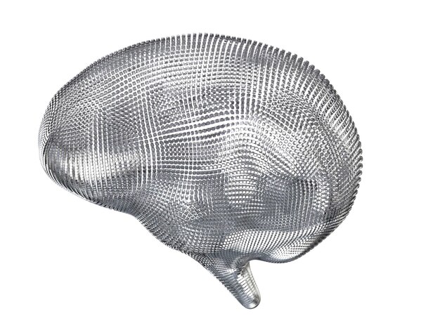 AI brain with metallic electronic or digital brain
