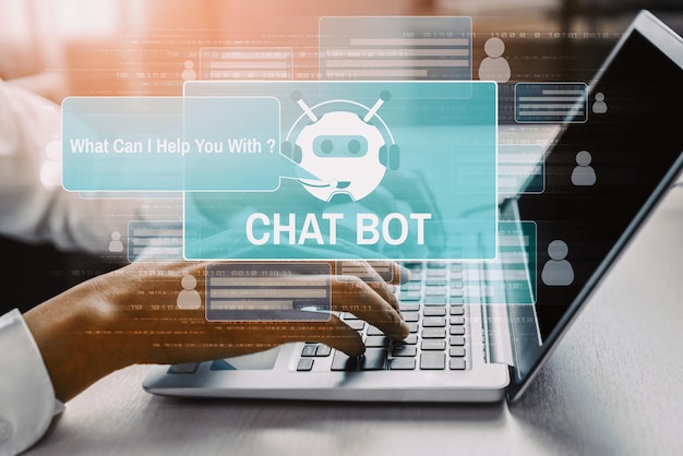AI Chatbot smart digital customer service application concept uds