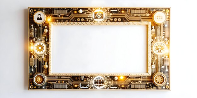 AI Driven Language Processing Frame Abstract Symbols Data Patterns Design with Copy Space Concep
