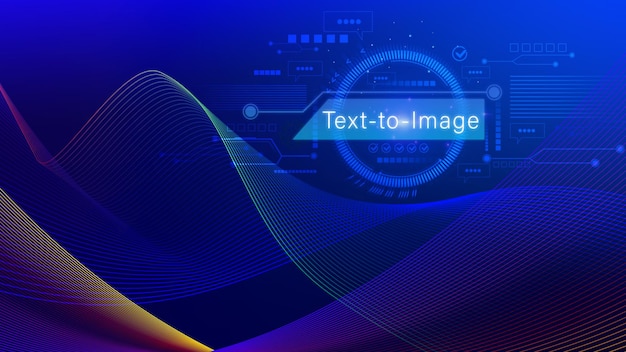 Ai tech Text to image virtual graphic with AI Artificial Intelligence using command prompt for generates something Futuristic technology transformation