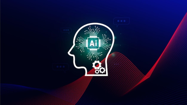 Ai tech virtual graphic Global Internet connect with AI Artificial Intelligence using command prompt for generates something Futuristic technology transformation