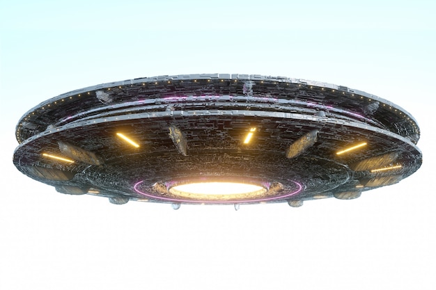 Alien space shift floating in the sky