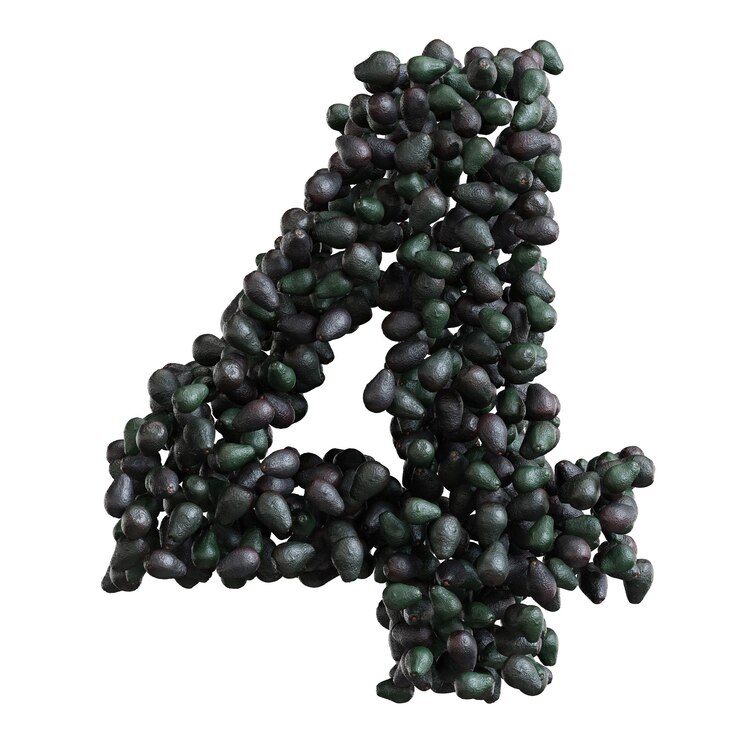 Bild alphabet made of avocado number 4