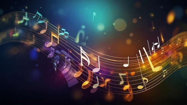 An abstract depiction of musical staves transformed into waves symbolizing sound