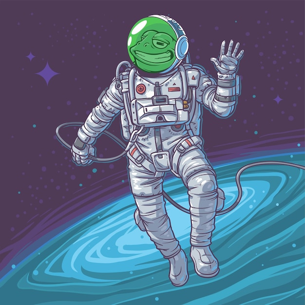 an illustration of an astronaut in space with a space suit on