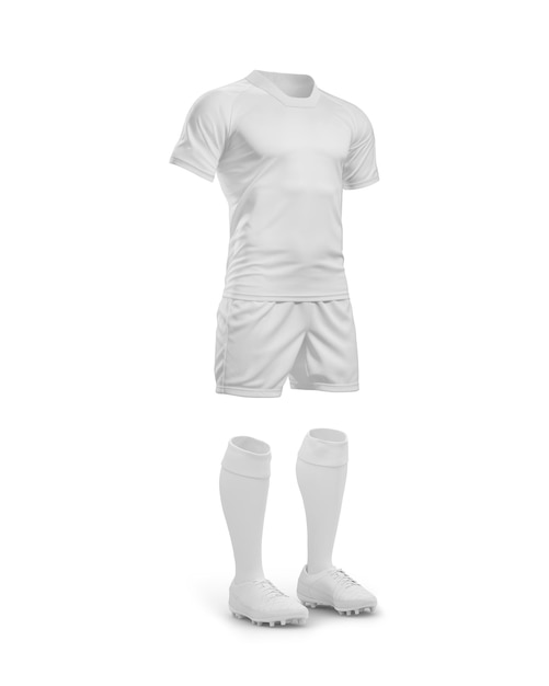 an image of a rugby player uniform with a u collar isolated on a white background