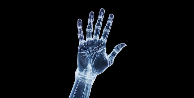 an xray of a hand where all the bones can be seen x ray of human hand