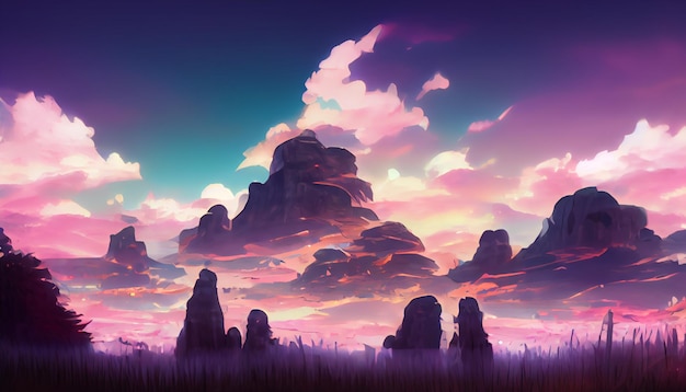 anime nature abstract art background image