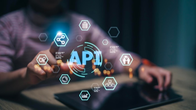 API Application Programming Interface Software development tool Business modern technology internet and networking concept