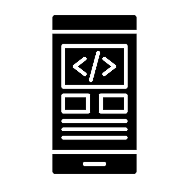 App Development Glyph Solid Black Illustration