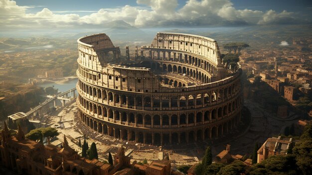 arafed view of a large building with a lot of windows generative ai
