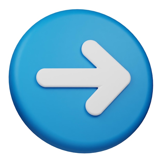 arrow right 3d icon isolated on the white background