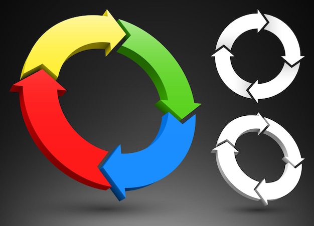 Arrows color wheel 3D logos