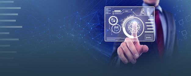 artificial intelligence AI artificial things brain circuit Customer service data engineering and artificial intelligence AI prompt assignment technology AI chatbot and business intelligence