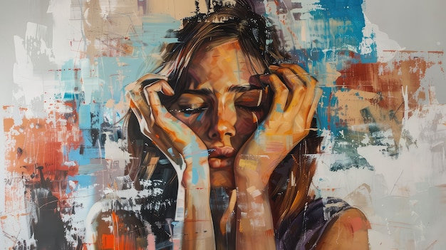 Artistic Expression Adults Engaged in the Creative Process of Painting Capturing the Essence of Human Artistry